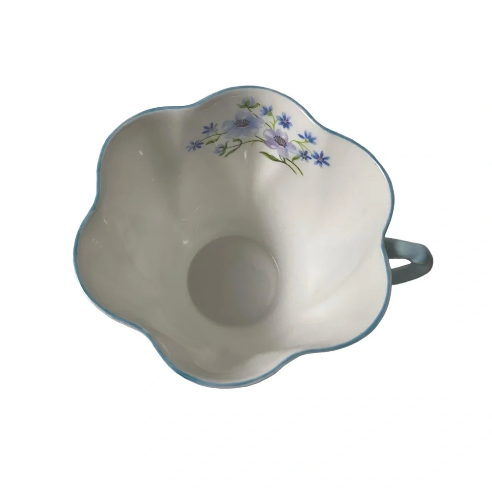 Blue Rock Shelley Dainty Teacup and Saucer Bone China 13591